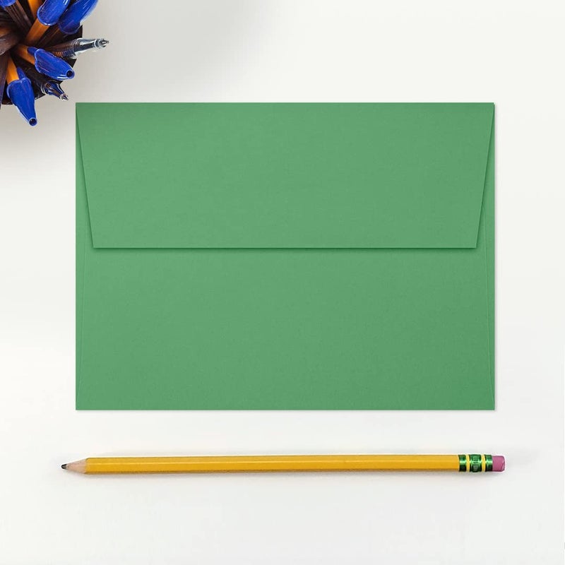 LUXPaper A7 Invitation Envelopes | Peel & Press | 5 1/4" x 7 1/4" | Holiday Green | 80lb. Text | 50 Qty - Image 4